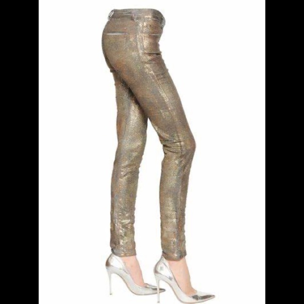 Faith Connexion silver/gold glitter jean SZ 31